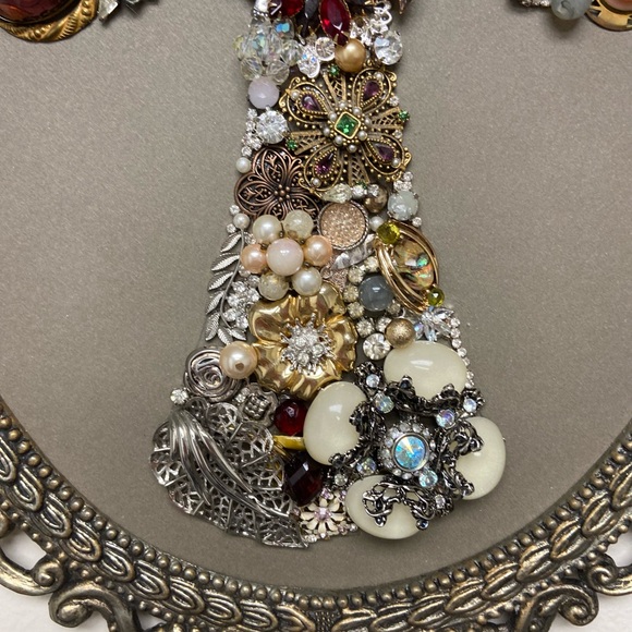 Vintage jewelry framed art-cross motif - Picture 2 of 5